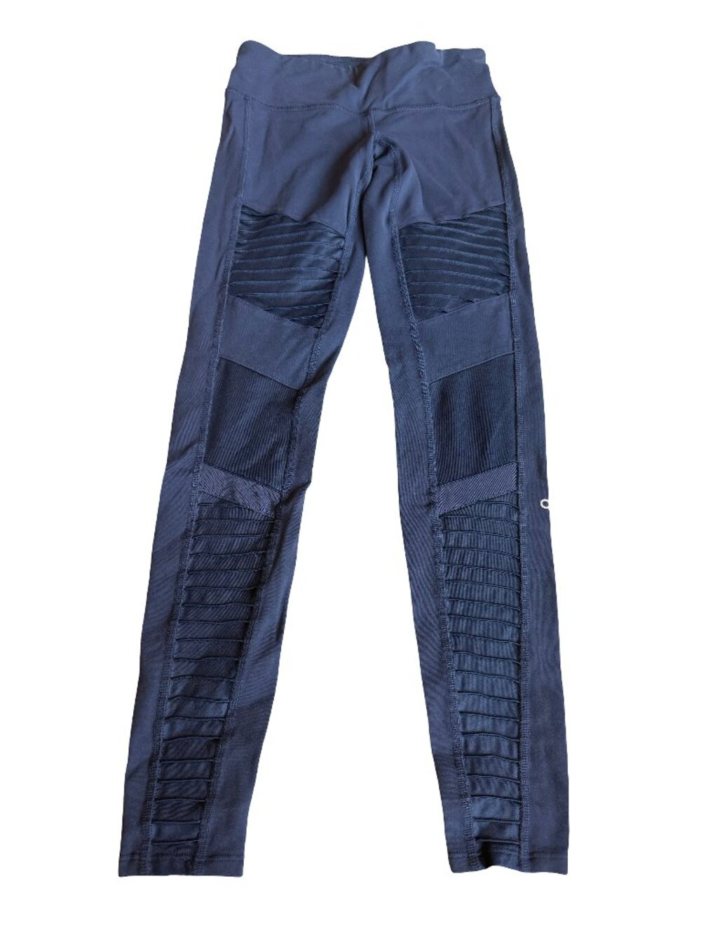 Alo Yoga High-Waisted Moto Leggings Navy Stretch Ankle Length Workout Size XS